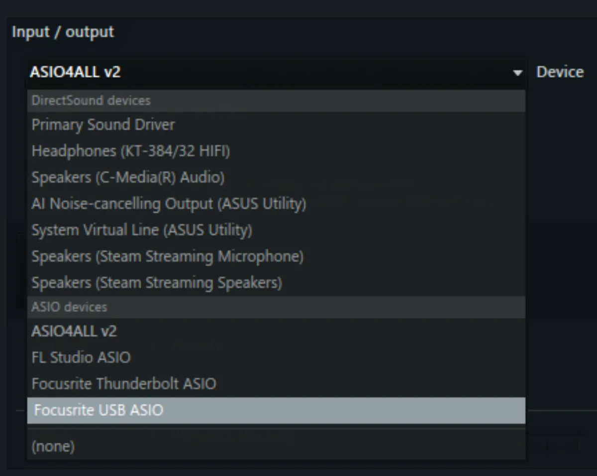 FL Audio Setting